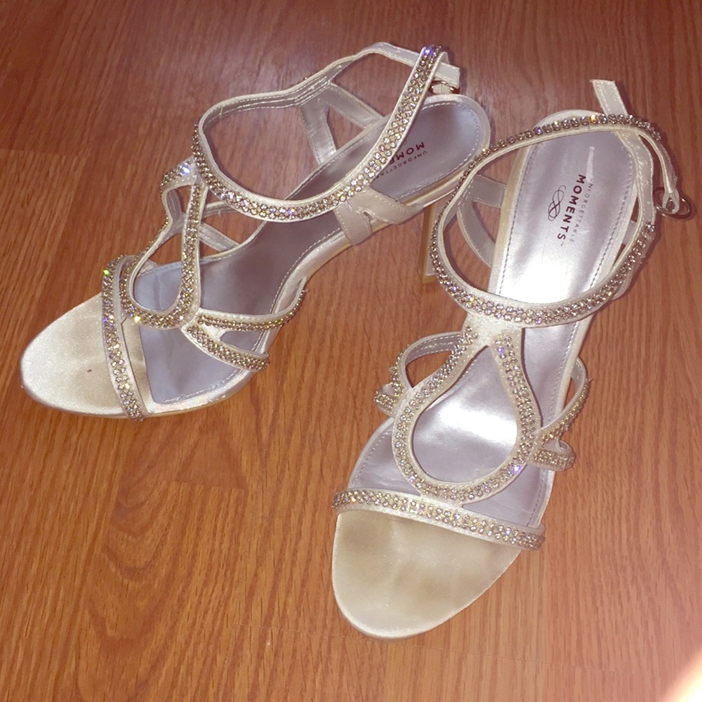 White, strappy heels